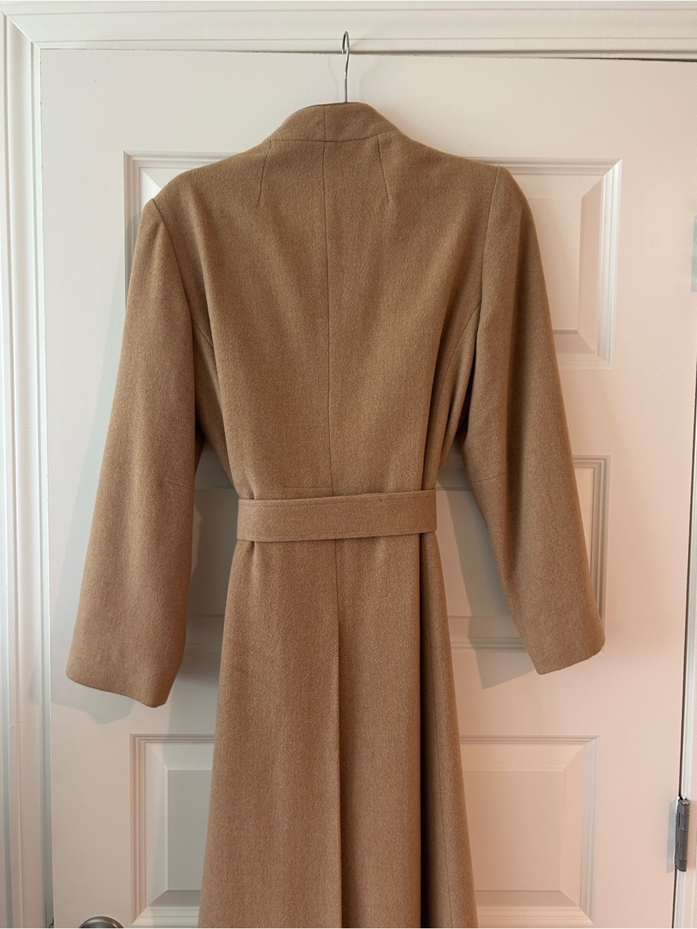 Long Camel Belted Trench Coat - Picture 7 of 9